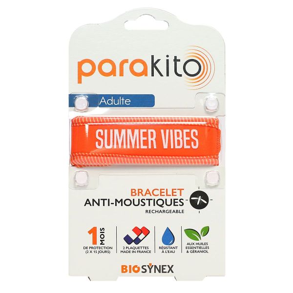 Bracelet anti-moustiques rechargeable adulte Summer Vibes + 2 recharges