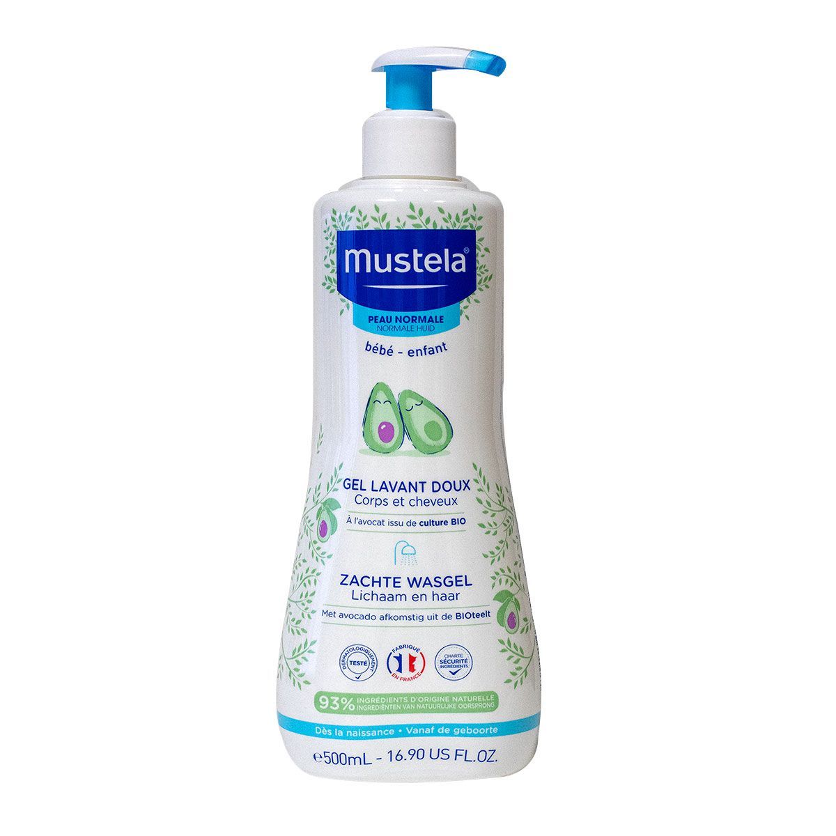 Bebe Enfant Gel Lavant Doux A L Avocat 500 Ml Pour Laver Le Corps Et Cheveux Mustela