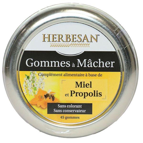 45 gommes à mâcher miel & propolis