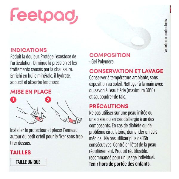 FeetPad 1 protecteur gel petit orteil modele bilatéral taille unique