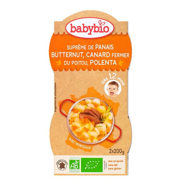 Bol menu panais butternut canard & polenta 2x200g