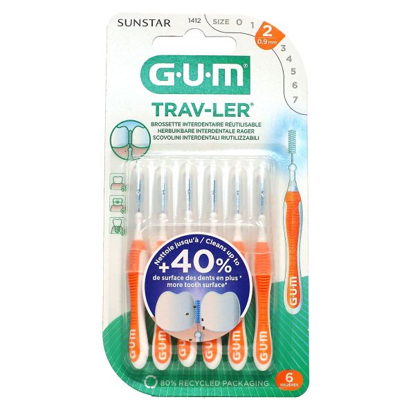 4 brossettes interdentaires Trav-ler - 0.9 mm n°1412