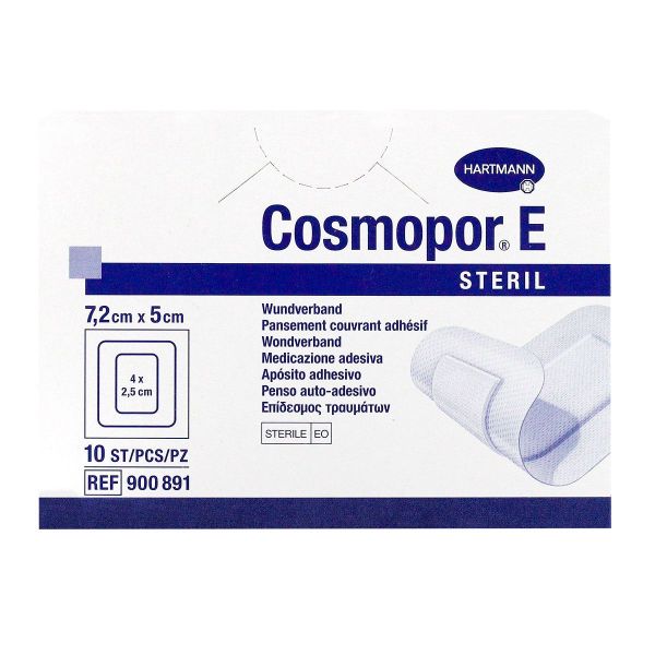 10 pansements couvrants adhésifs Cosmopor E - 7,2x5 cm