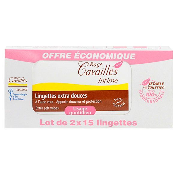 2x15 lingettes intime extra-douces