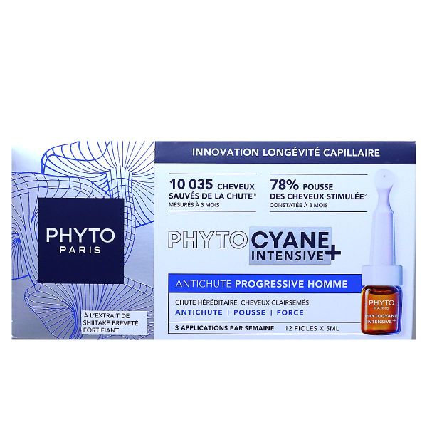Phytocyane Intensive+ anti-chute progressive homme 12 fioles x 5ml