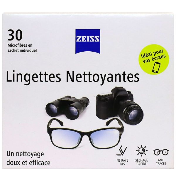 30 lingettes nettoyantes pour lunettes