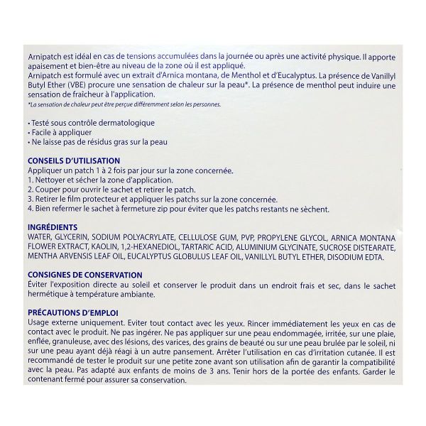 Arnipatch 5 patchs apaisants effet chauffant
