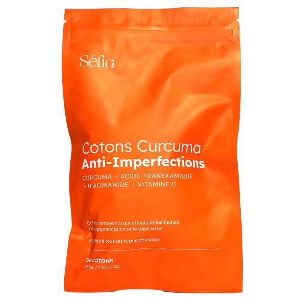 30 cotons anti-imperfections au curcuma recharge