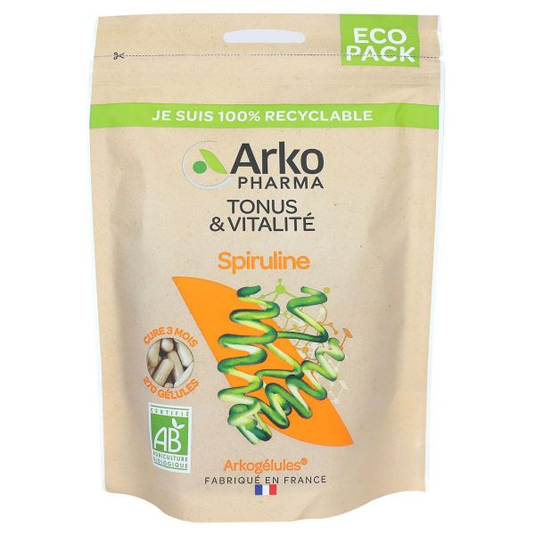 Arkogélules recyclable spiruline bio tonus 270 gélules