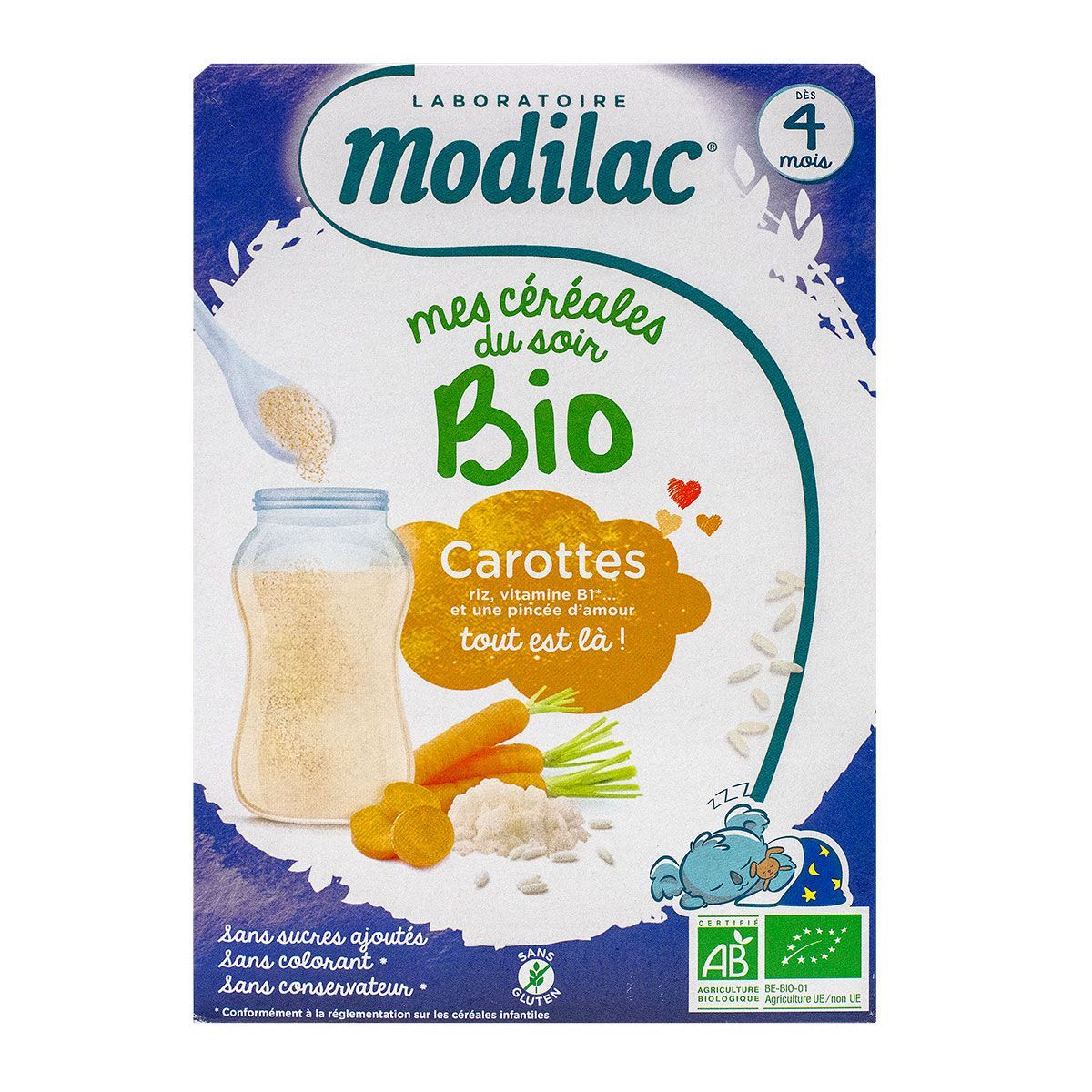 Mes Cereales Du Soir Bio Des 4 Mois Carottes 250g Modilac Mes Cereales Du Soir Bio Des 4 Mois Carottes 250g Modilac