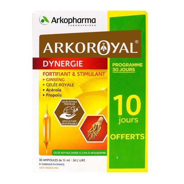 Arkoroyal Dynergie fortifiant et stimulant 30 ampoules