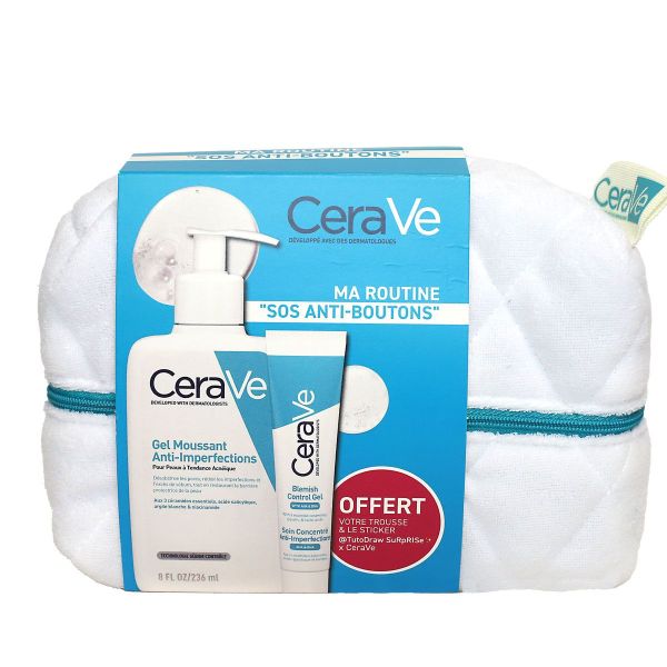 Trousse Cerave SOS anti-boutons sticker offert